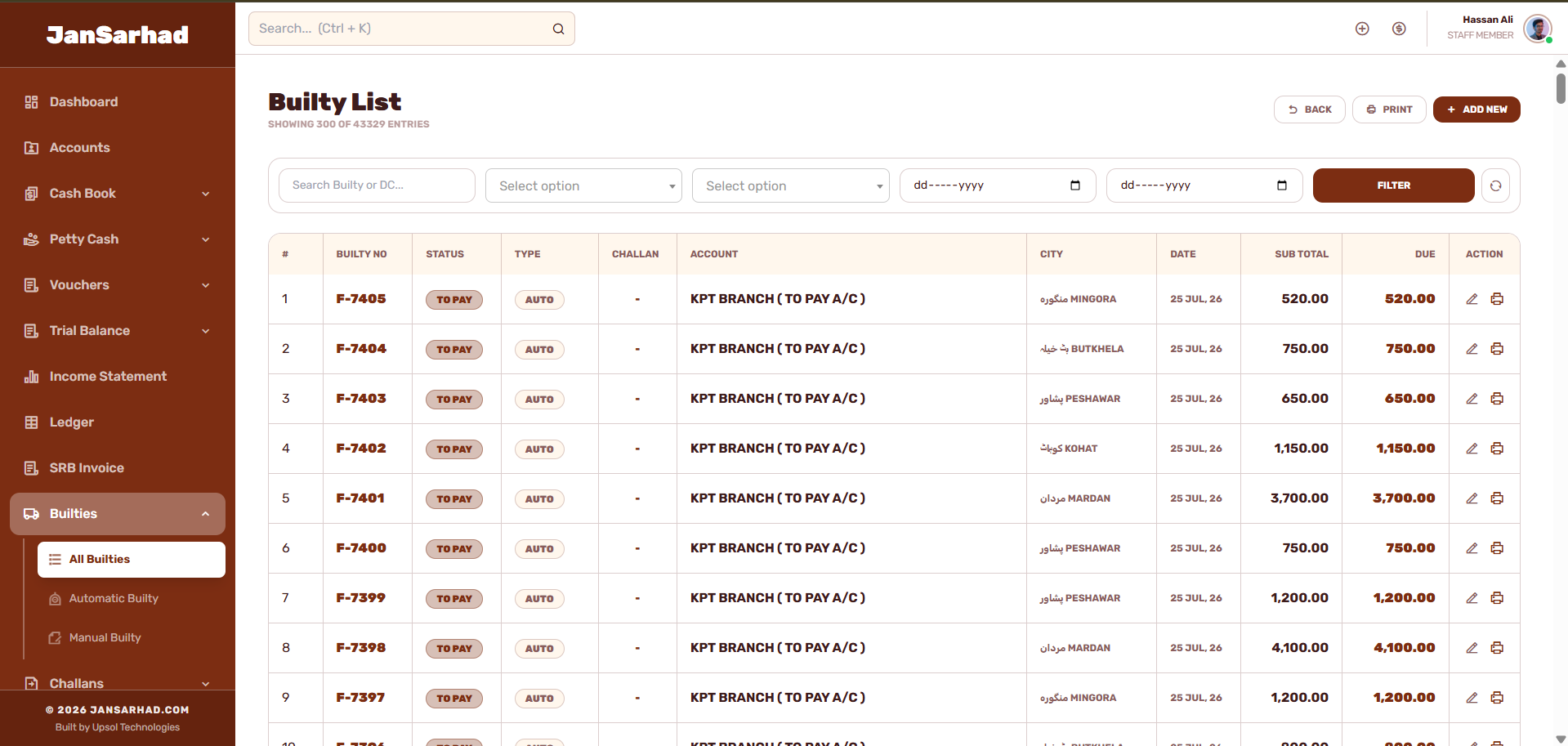 JanSarhad Accounting & Services Managment Software